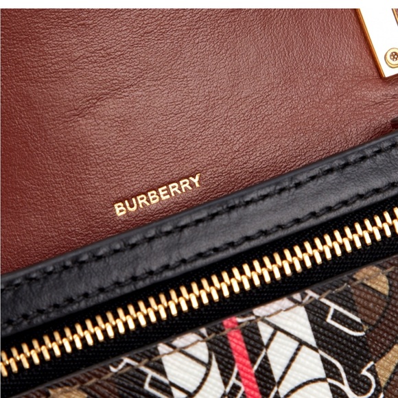 Burberry crossbody bag in monogrammed canvas and leather - Picture 6 of 8